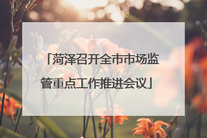 菏泽召开全市市场监管重点工作推进会议