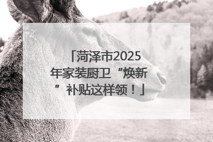 菏泽市2025年家装厨卫“焕新”补贴这样领！