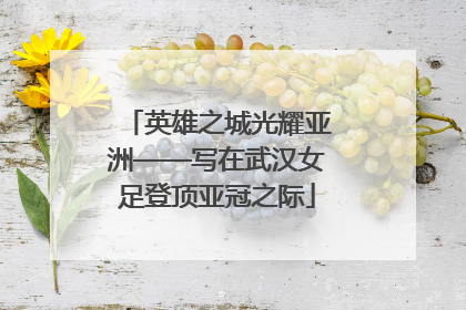 英雄之城光耀亚洲——写在武汉女足登顶亚冠之际