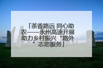 茶香路远 同心助农——永州高速开展助力乡村振兴“路外”志愿服务
