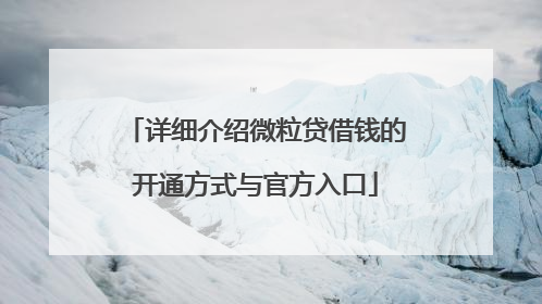 详细介绍微粒贷借钱的开通方式与官方入口