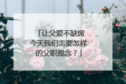 让父爱不缺席 今天我们需要怎样的父职观念？