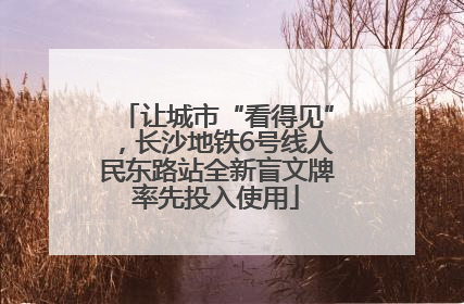 让城市“看得见”，长沙地铁6号线人民东路站全新盲文牌率先投入使用