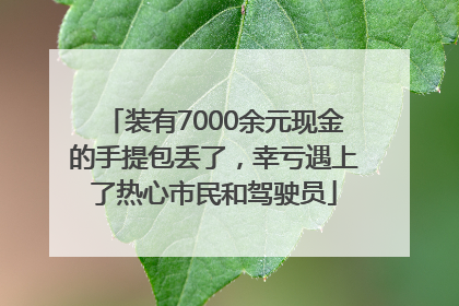 装有7000余元现金的手提包丢了，幸亏遇上了热心市民和驾驶员