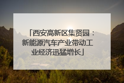 西安高新区集贤园：新能源汽车产业带动工业经济迅猛增长