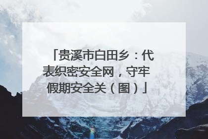 贵溪市白田乡：代表织密安全网，守牢假期安全关（图）
