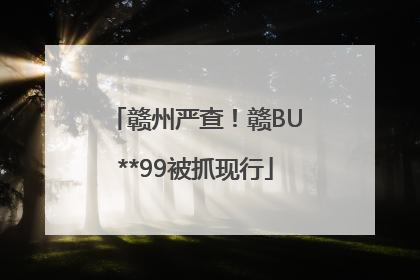 赣州严查！赣BU**99被抓现行