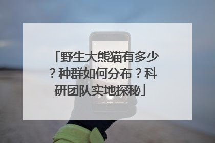 野生大熊猫有多少？种群如何分布？科研团队实地探秘