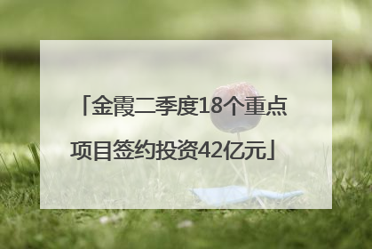 金霞二季度18个重点项目签约投资42亿元