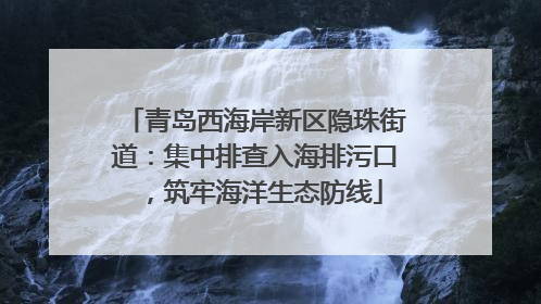 青岛西海岸新区隐珠街道：集中排查入海排污口，筑牢海洋生态防线