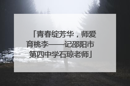 青春绽芳华，师爱育桃李——记邵阳市第四中学石琼老师