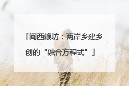 闽西赖坊：两岸乡建乡创的“融合方程式”