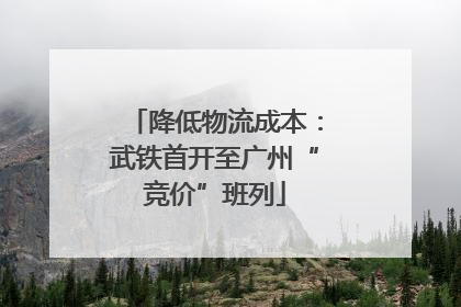 降低物流成本：武铁首开至广州“竞价”班列