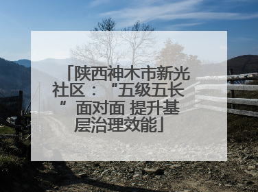 陕西神木市新光社区：“五级五长”面对面 提升基层治理效能