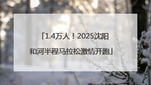 1.4万人！2025沈阳和河半程马拉松激情开跑