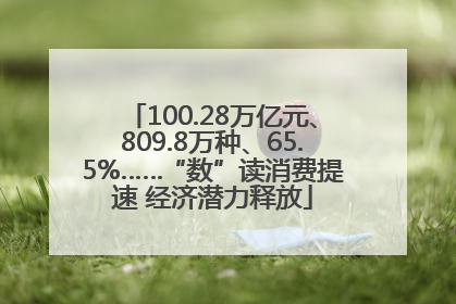 100.28万亿元、809.8万种、65.5%……“数”读消费提速 经济潜力释放