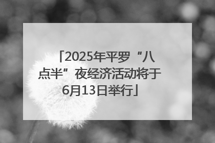 2025年平罗“八点半”夜经济活动将于6月13日举行