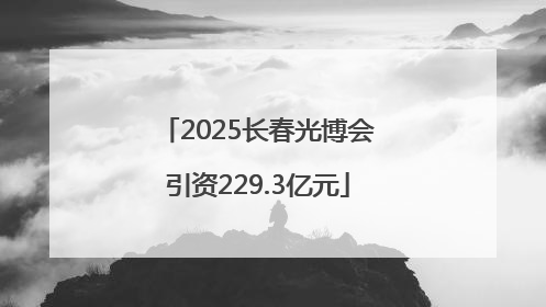 2025长春光博会引资229.3亿元