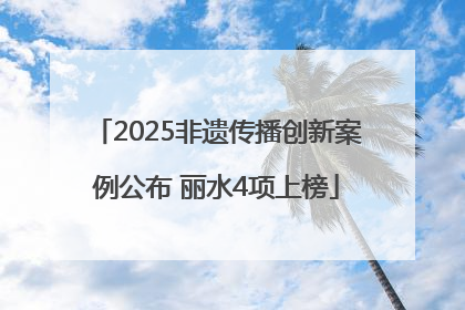 2025非遗传播创新案例公布 丽水4项上榜