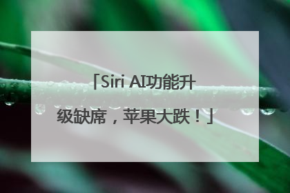 Siri AI功能升级缺席，苹果大跌！